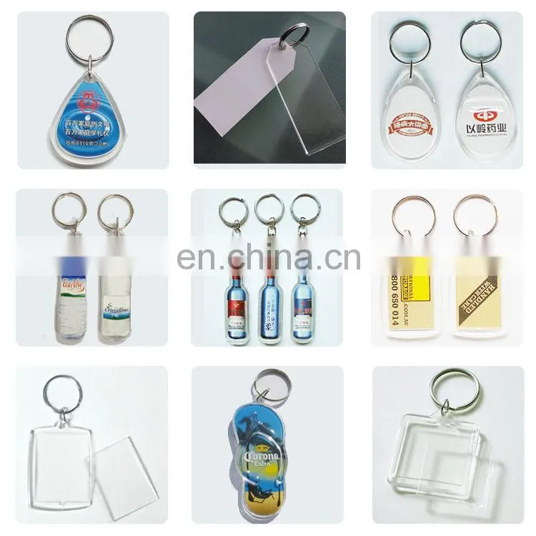 square acrylic any logo printing custom name keychains