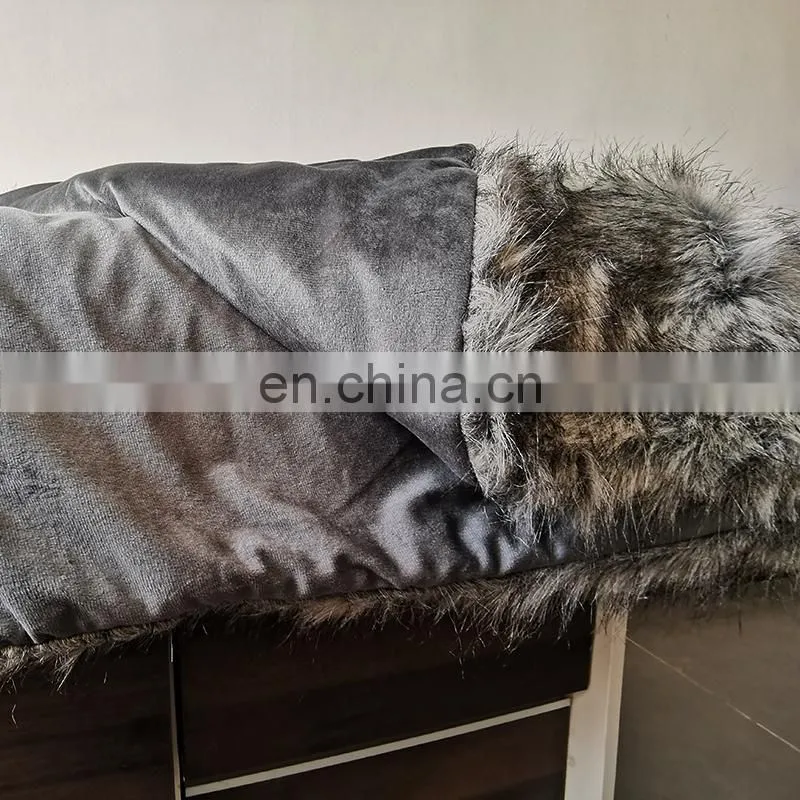 Wholesale high quality Fuzzy cozy Luxury super soft plush fluffy warm shaggy double Fleece Faux Fur Throw Blanket for sofa
