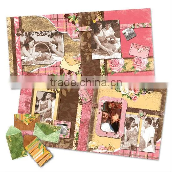 DIY Craft Set Green & Brown Lovely Fabulous Flowers Scrapbook Kit