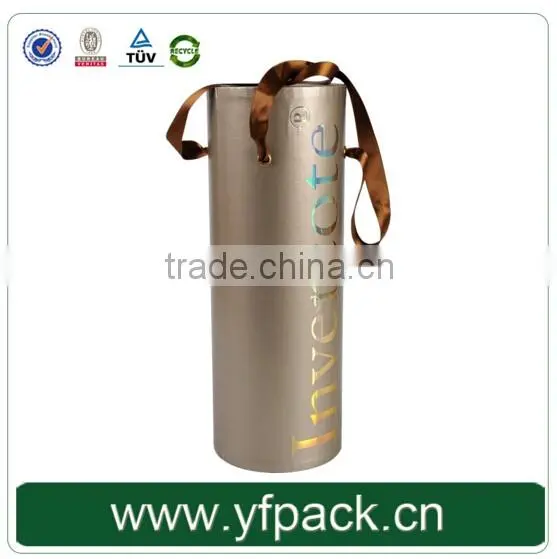 2016 Red Round Hat Box Wholesale/Round Paper Box Template/Round Tube Wine Gift Box