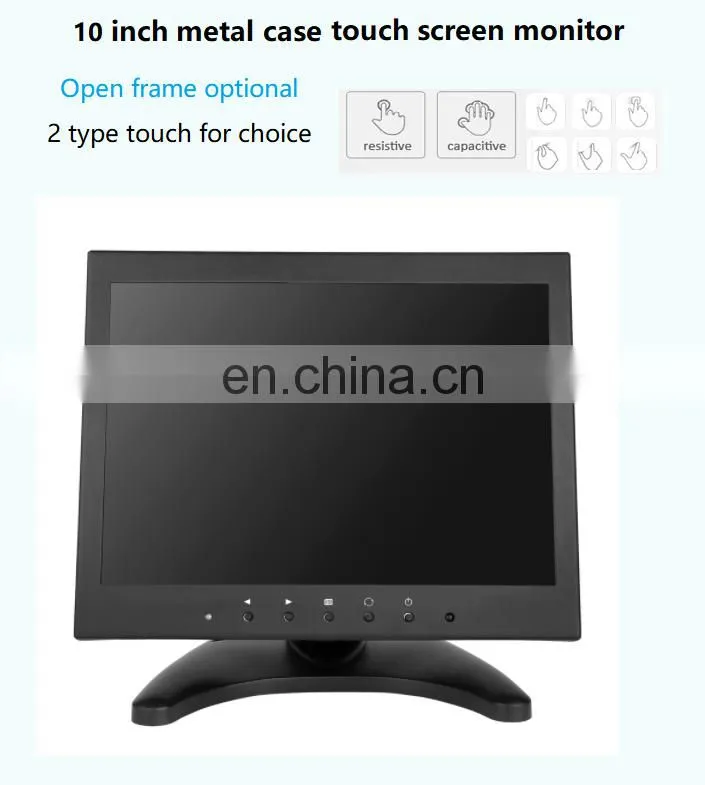 Metal case 10 inch Touchscreen display mini lcd touch monitor screen computer for pc
