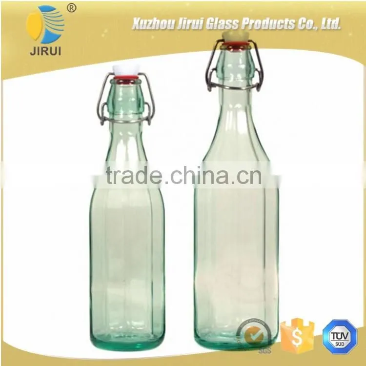 Square swing top glass drinking bottles wholesale with stoppers