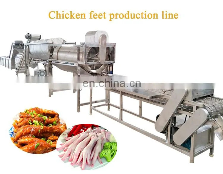 Chicken feet peeling blanching and cutting poultry slaughtering production line machine