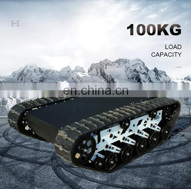 Outdoor Remote Controlling Mobile Rubber Robot Platform Tracked Vehicle