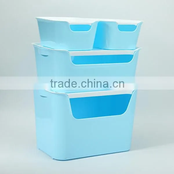 Double Layer 14 Compartment Plastic Storage Organizer Box with Removable Dividers