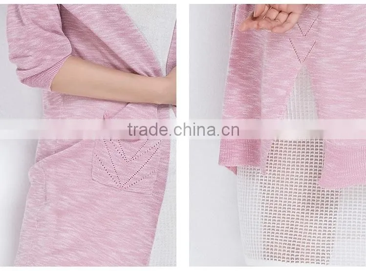 Spring fashion long sleeves cardigan knit sweater casual cardigan for women