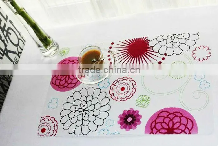 2013 hot selling gorgeous peach blossom dining table placemat for home
