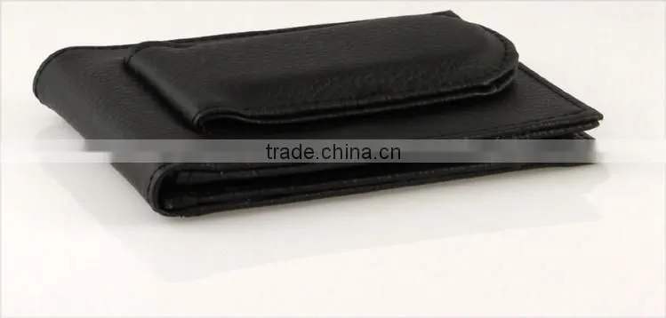 Custom Card and ID Holder with Leather Front Magnetic Money Clip for Men
