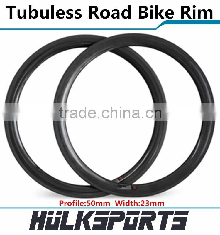 2016 Top sale 23mm width carbon road bicycle rim carbon fiber bike wheels 50mm depth carbon clincher tubuless wheel 700C