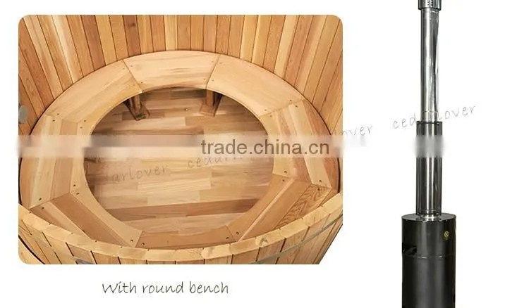 Latest design outdoor one person hot tub Wooden fired Spa Tub