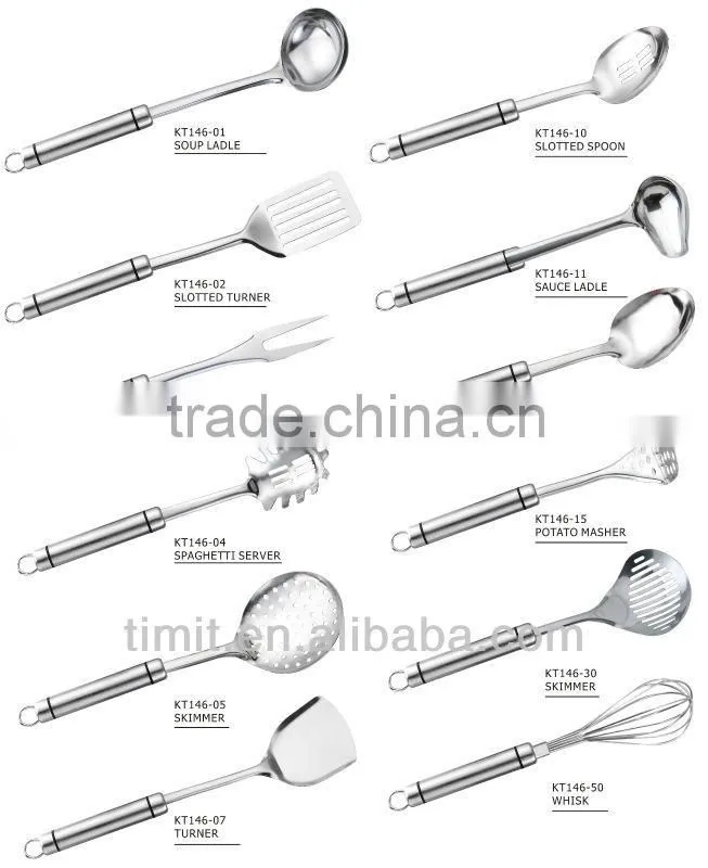 STAINLESS STEEL KITCHEN TOOLS WITH HANGING HOLE