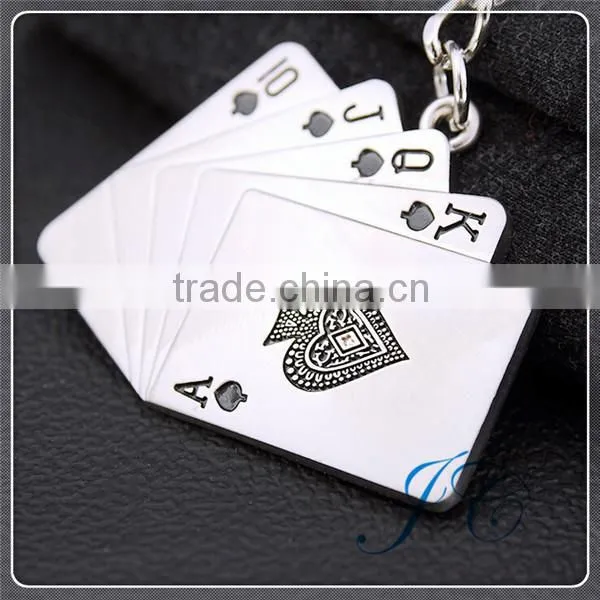 Hot Sale Custom Poker Zinc Alloy Acrylic Keychain For Promotion