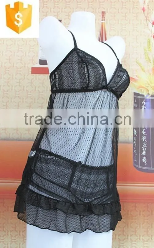 Sexy transparent quick dry lingerie dress,hot mesh teddy babydoll