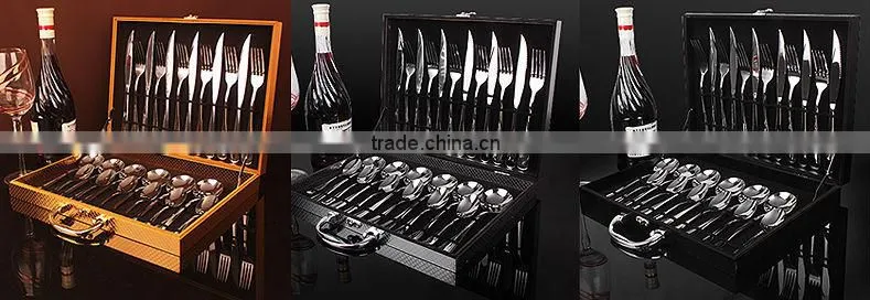 24pcs With Box Stainless Steel Tablewear Knife Fork Spoon Teaspoon Camping Cutlery Set