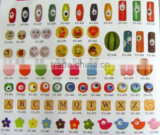 SB0756 Large Hole Macrame Beads, Beads For Hemp, Patterned Wood Beads