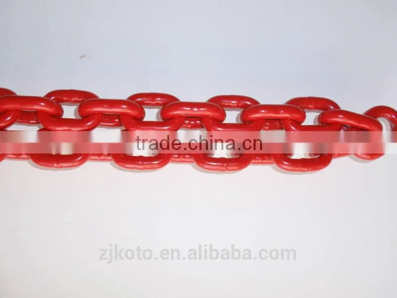 Red Coated plastic Link Chain welded link chain