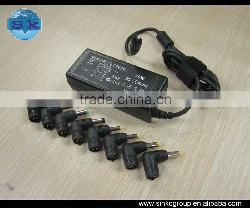 70W automatic universal laptop adapter with 8 tips