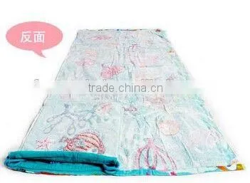 100% cotton fish reactive printing beach towel bag wholesale