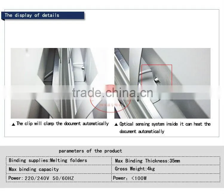 Office equipment perfect thermal binding machine