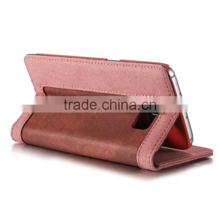 Caseme high quality jean cloth flip case for S7 edge wallet waterproof holder case with inner card slot for S7 edge