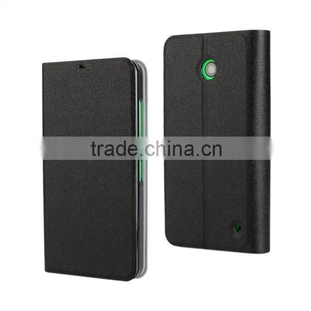 Lichee Texture PU Flip case with Holder for Nokia Lumia 630