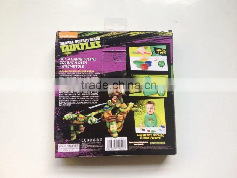 DIY kids non-toxic TMNT finger paint drawing set