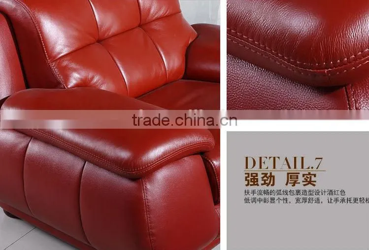 2014 new red leather sofa italian