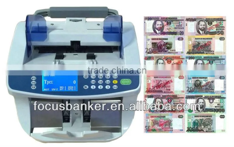 (Good Price ! )Latest Bill Counter with DD and 3D Size Detection for Many Currency including Mozambican metical(MZM)