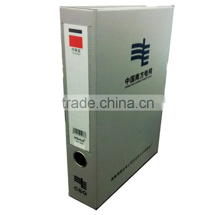 Alibaba recommended high quality raw material for box file A4 F/C size 3'' box file dimensions folding cardboard file box