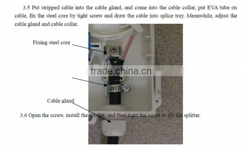 Optic Terminal Box with insert the pigtails of splitter