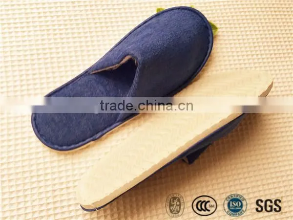 Cheap and OEM Hotel disposable pull plush slipper with EVA sole