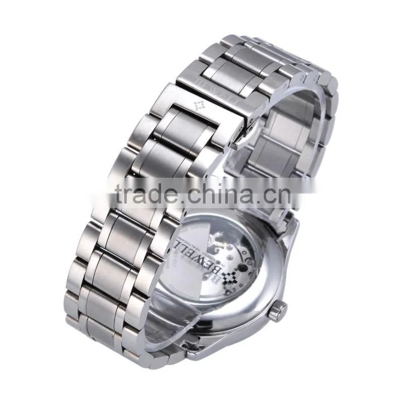 Bewell Stainless Steel Luxury Silver Men's NEW Fashion Quartz Watch WristWatch Watches