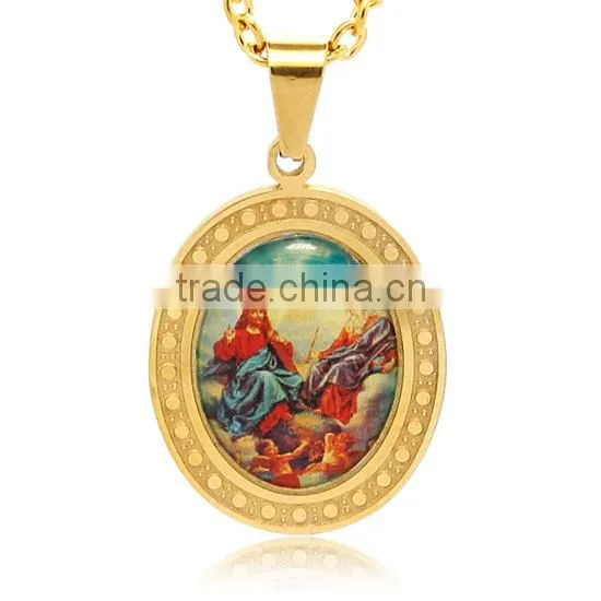 Wholesale Two Tone Silver Gold Stainless Steel Fashion Christ Cross Religious Jewelry Mens Crucifix Jesus Pendant For Rosary