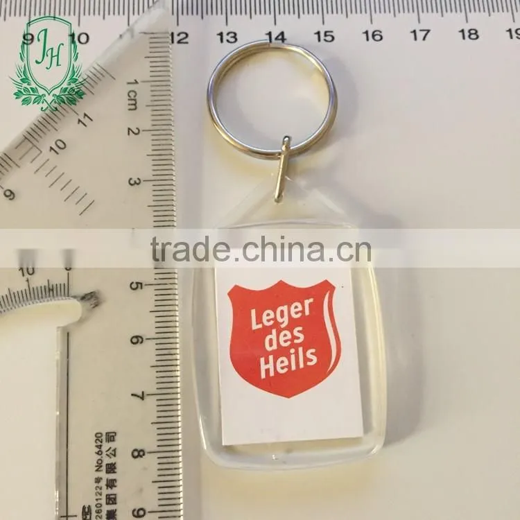 free Gift Acrylic Keychain oval Acrylic Key Ring logo insert photo frame