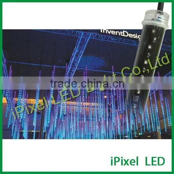dc24v, 23mm/30mm diameter multicolor pixe led tube lighting controlled by DMX, Artnet controller
