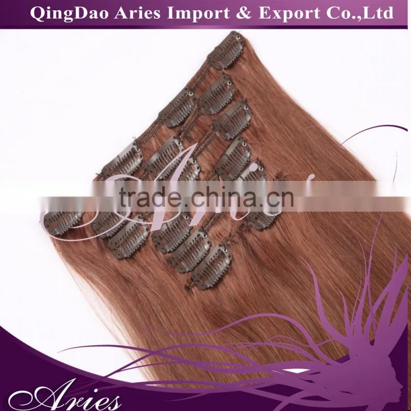 Wholesale 20inch 50cm Clip in Hair Extensions 100% human hair Extension 70gram OEM