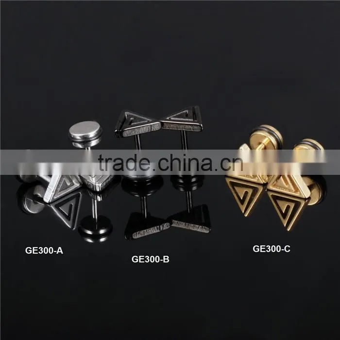 hot selling product professional manufacturer steel triangle shaped earrings