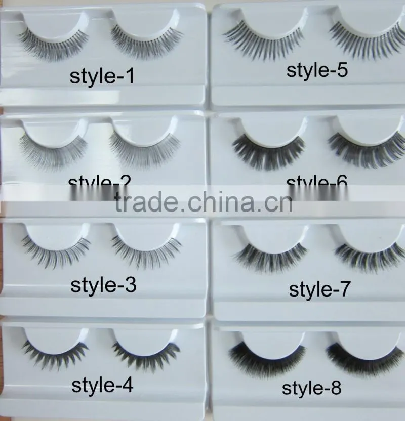Top quality private label human hair false strip eyelash