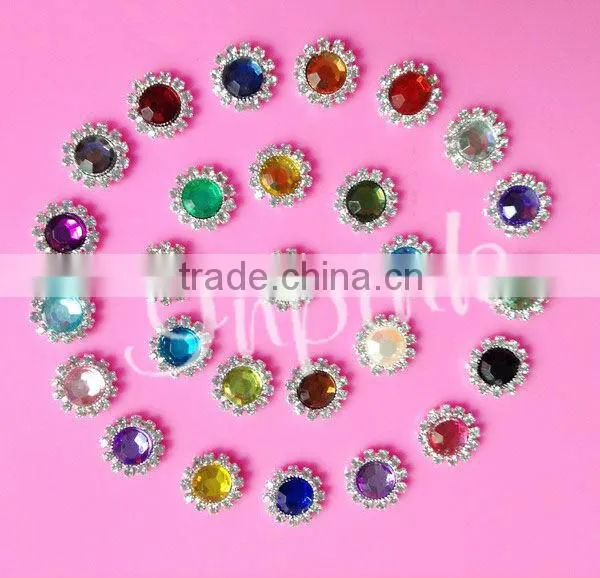 stock 21*13mm rhinestone Christmas santa hat button slider for ribbon 3/8" hair bow center(BTN-5393)