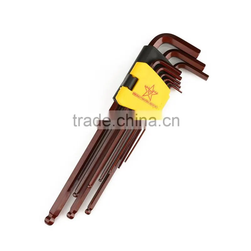 9Pieces Different Types T Handle Allen Wrench Set With Ballpoint Head And Star Head