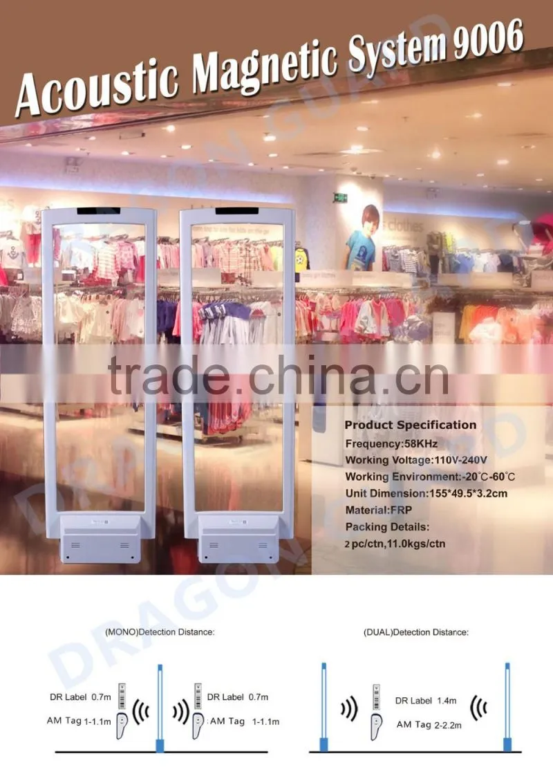 Anti theft shop alarm security gate am system 58Khz security gate