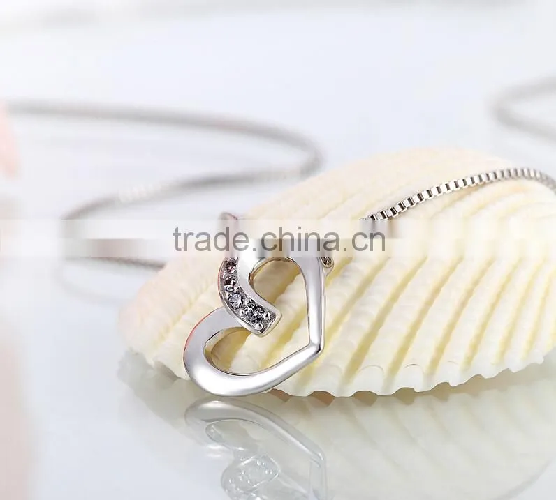 Fashion Heart Shape Necklace Crystal Jewelry
