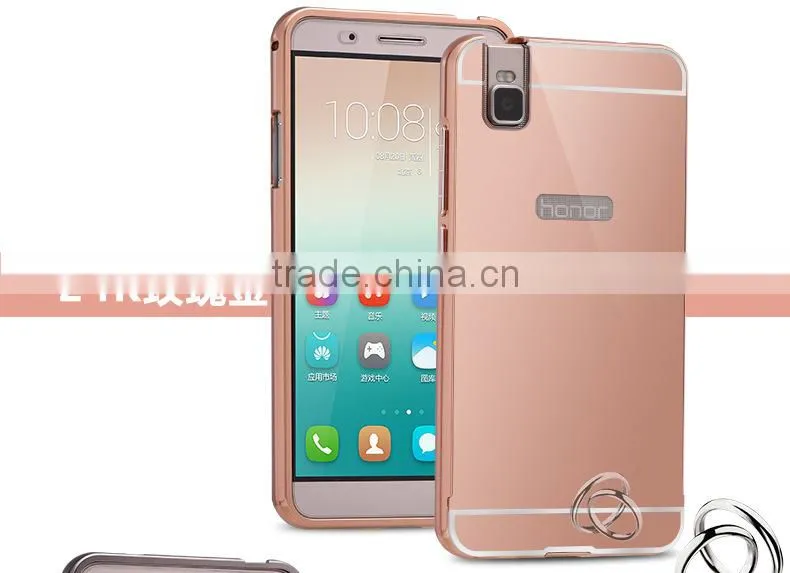 Metal Aluminum Bumper Cover Mirror Cell Phone Case For Huawei Honor 7i