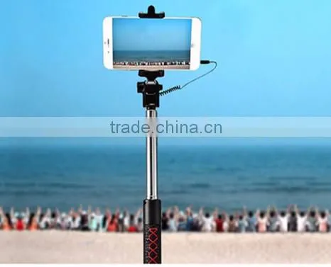 Wholesale Real Leather Monopod Selfie Stick With Foldable
