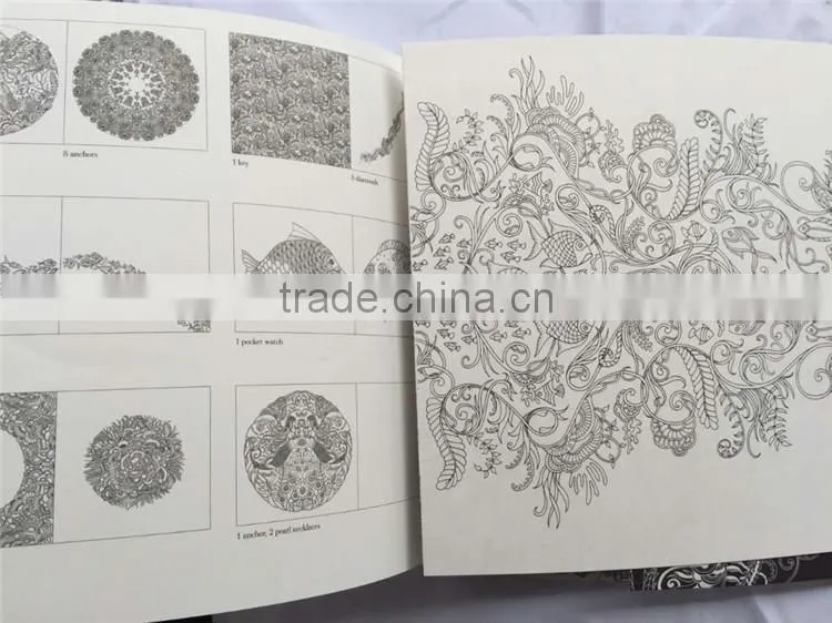 2015 Wholesale new arrive hand-painted secret garden series lost ocean adult coloring books