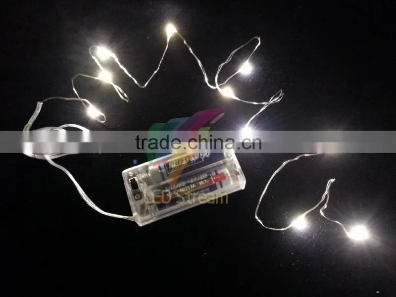 2AA Battery Operated 3.3ft Silver color Copper Wire LED string holiday lights