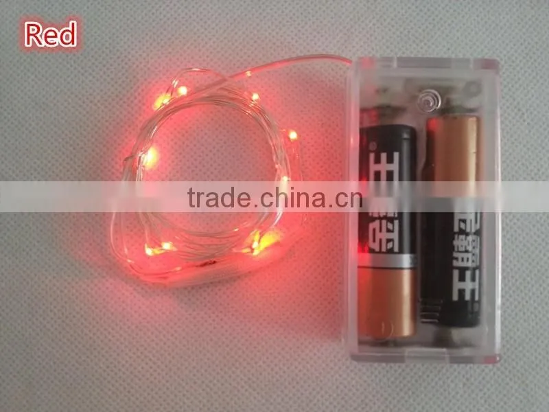 2AA Battery Powered 1M 10 Led Silver Color Copper Wire Mini Fairy String Light Lamp For Christmas Holiday Wedding Party