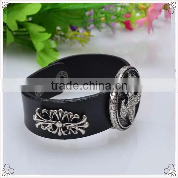Wholesale Leather Slide Bracelet With Black Color