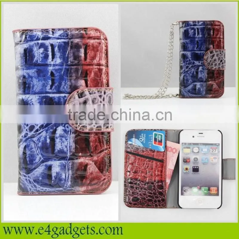 2014 New products colorful Crocodile PU handbag phone case for iphone 5S,for Apple iphone 5S handbag case China manufacturer