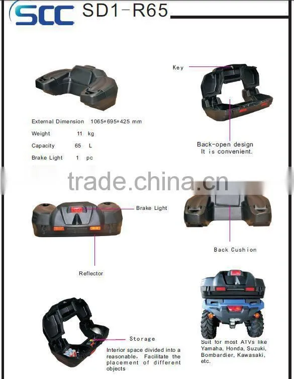 SCC SD1-R65 BACK-OPEN DESIGN ATV TOOL BOX